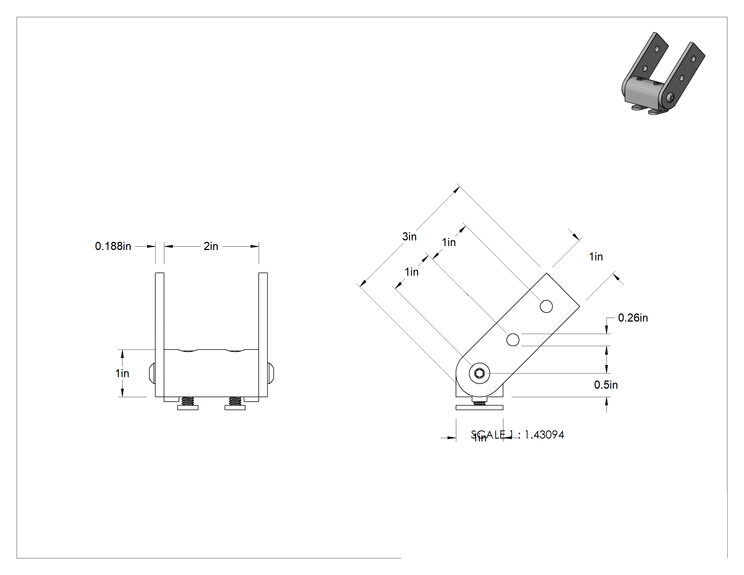 Teknik Çizim - T-Yivli Çerçeve, 2" Yüksekliğinde Çift/Dörtlü Ray için Sıralı/90 Derece Pivot, Siyah