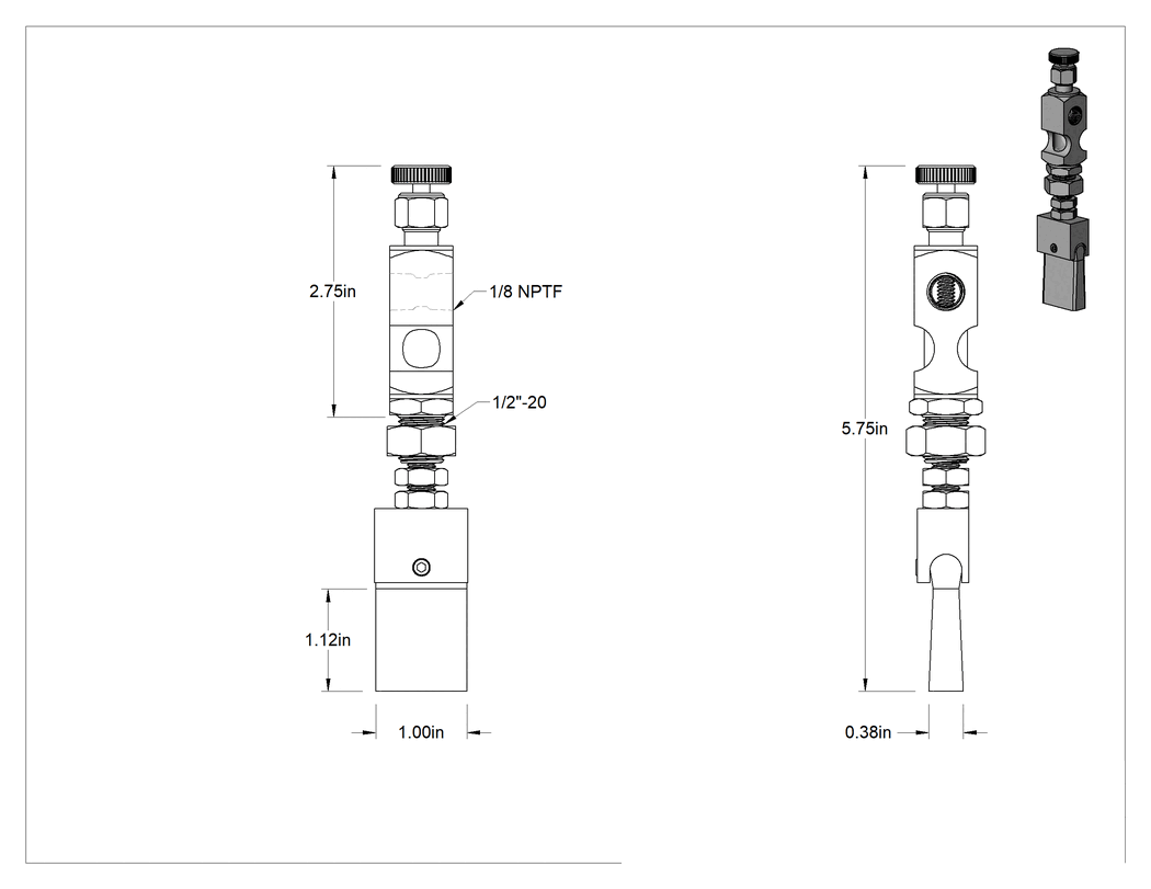 Teknik Çizim - Yağ Fırçası, Akış Ayar Valfli, 1" Genişlik, 5-3/4" Toplam Yükseklik