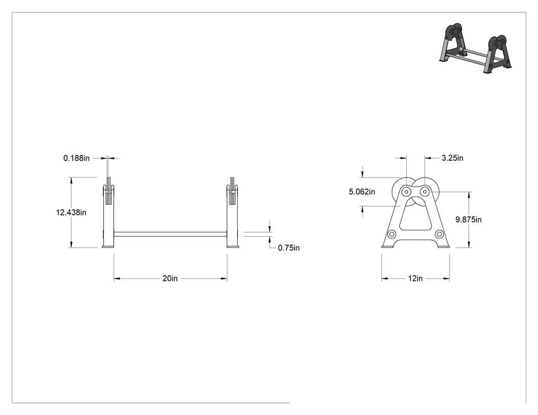 Teknik Çizim - Mil Dengeleyici, 1000 lb. Kapasite