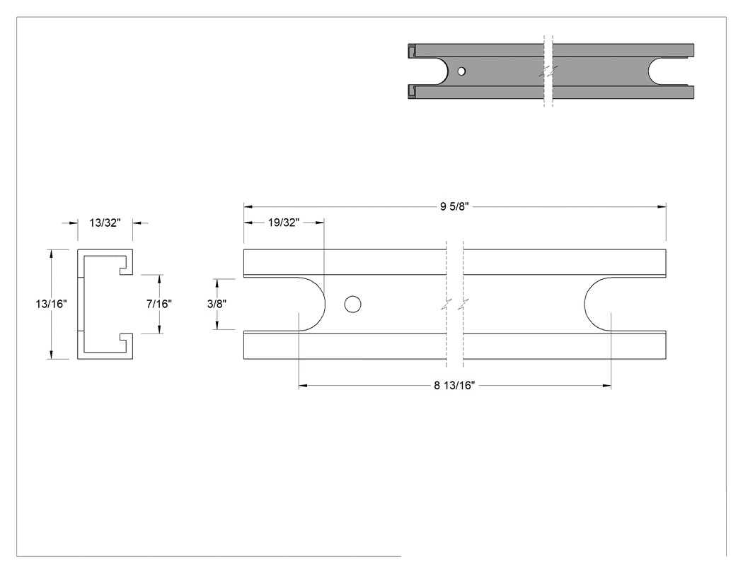 Teknik Çizim - Muhafazalar için Montaj Kanalı, 9-5/8" Uzunluk