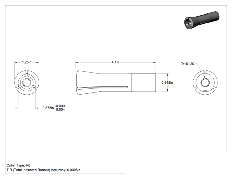 Teknik Çizim - R8 Pens, 0.0008" Tir Hassasiyeti, 7/8" Boyut