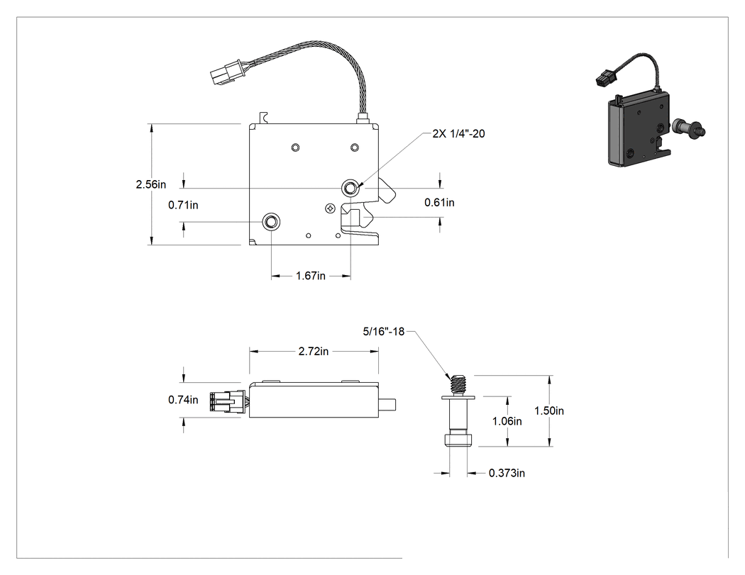 Teknik Çizim - Elektronik Uzaktan Kumandalı Döner Mandal, Bluetoothlu, Alt Kol