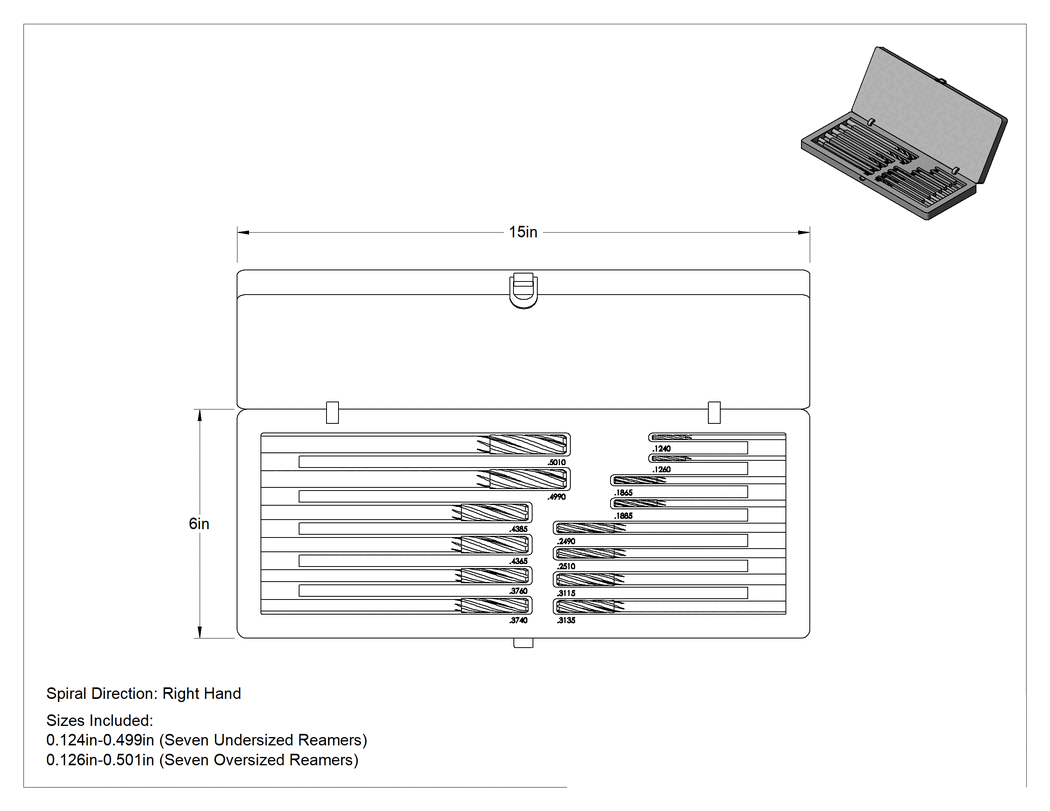 Teknik Çizim - 14 Parça Kobalt Çelik Rayba Seti, Spiral Yivler
