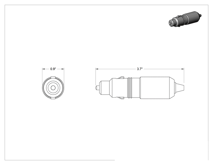 Teknik Çizim - Araç DC Konektörü, Fiş, 12V