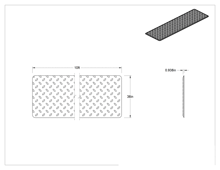 Teknik Çizim - Ekstra Yumuşak, Aşınmaya Dayanıklı, Yorulma Önleyici Zemin Paspası, Siyah/Sarı Çizgili Kenarlıklarla, 36" Genişlik x 10 Fit Uzunluk