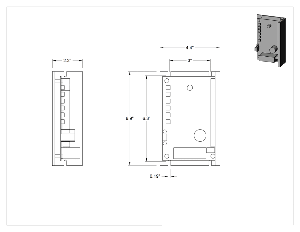 Teknik Çizim - Düşük Gerilim DC Motor Hız Kontrolü, 1/6 ve 1/3 hp için