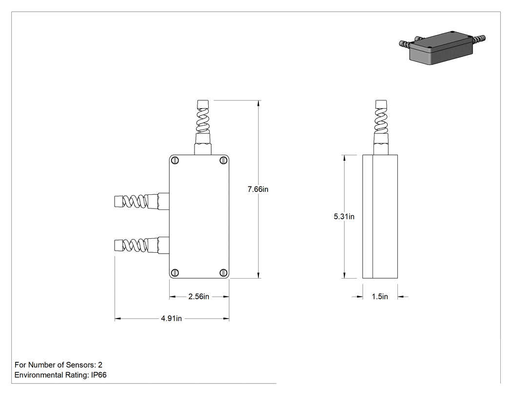 Teknik Çizim - 2 Yük Hücresi için Bağlantı Kutusu