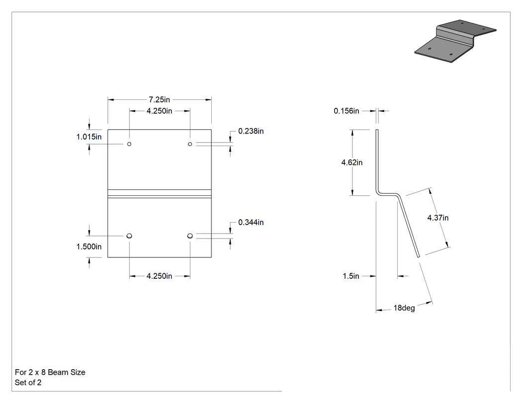 Teknik Çizim - Make-A-Ramp Seti, 2 x 8 kiriş için