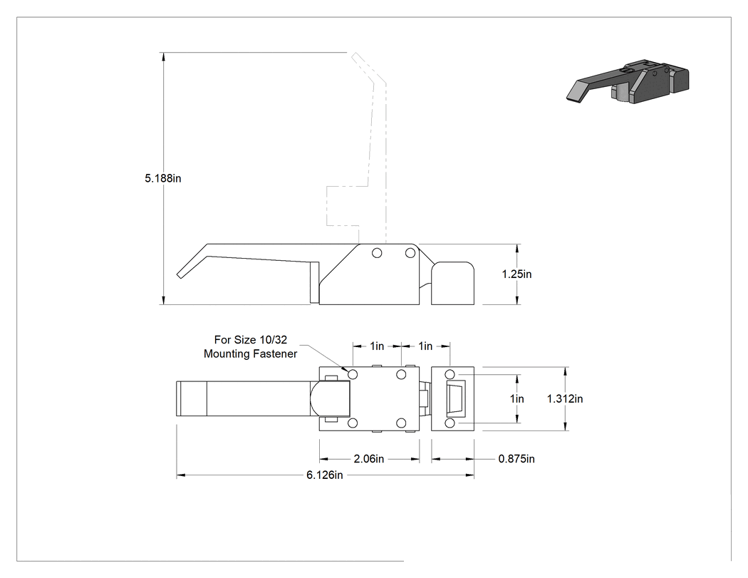 Teknik Çizim - Anahtarlı Contalı Çekme Kilitleri, Krom Kaplı Çinko