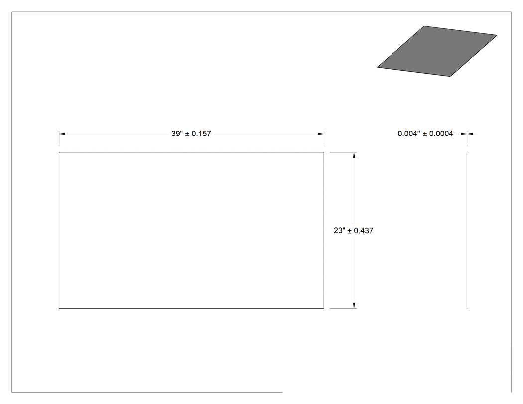 Teknik Çizim - Esnek Elektrik Yalıtımlı Mika Levha, 23" x 39", 0.004 inç Kalınlık