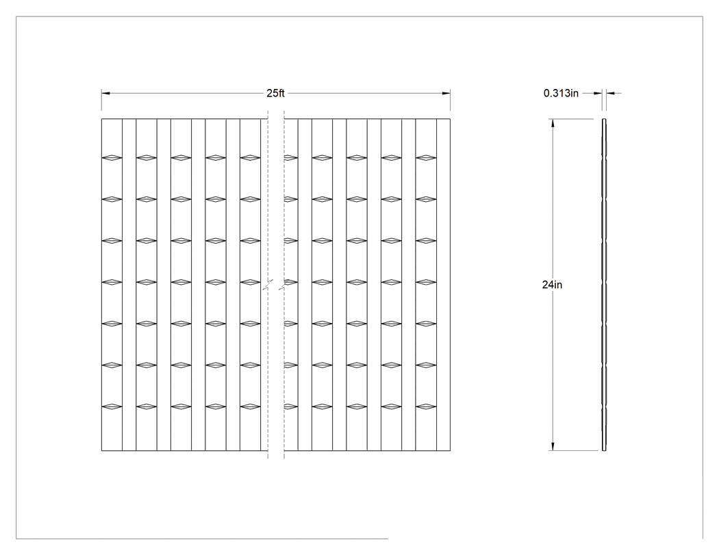Teknik Çizim - Isı Yansıtıcı Hava Kabarcığı Yalıtım Levhası, 24" Genişlik x 25 Fit Uzunluk