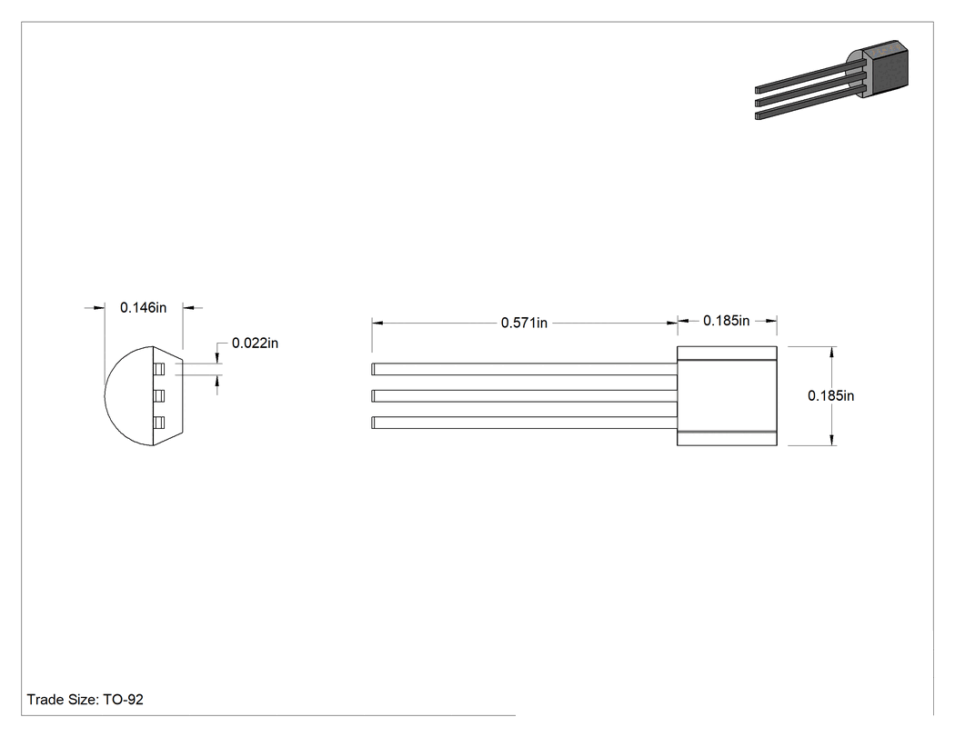 Teknik Çizim - Transistörler, 0.6 A Maksimum