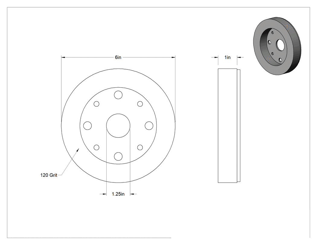 Teknik Çizim - Yumuşak Metal için Norton Takım Odası Taşlama Taşı, 39C Yeşil Aşındırıcı, 6" Çap, 120 Kum