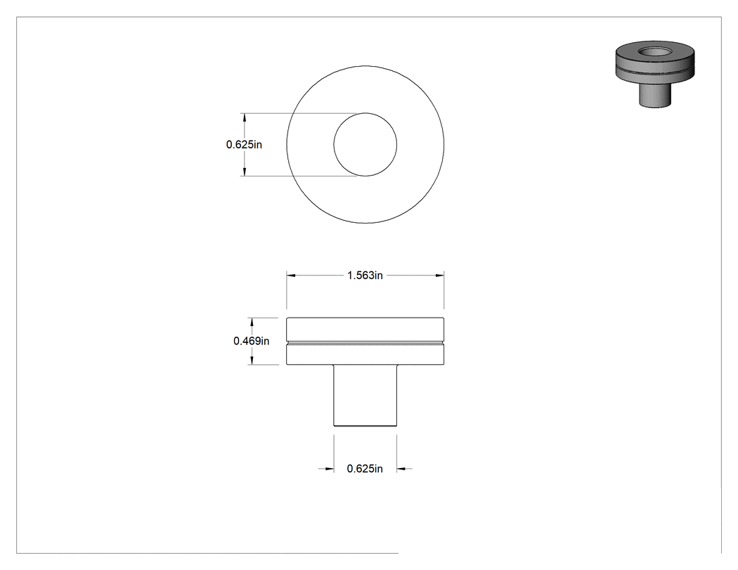 Teknik Çizim - 15/32" Kaynak Fikstür Masası için Sabit Baş Yüksekliği Yükseltici
