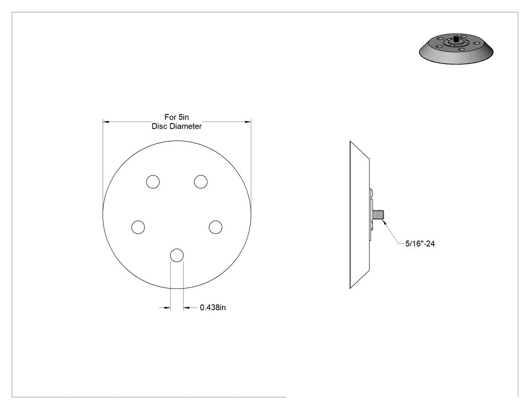 Teknik Çizim - 6 Delikli Vakumlu Zımpara Makinesi için Disk Yedek Pedi