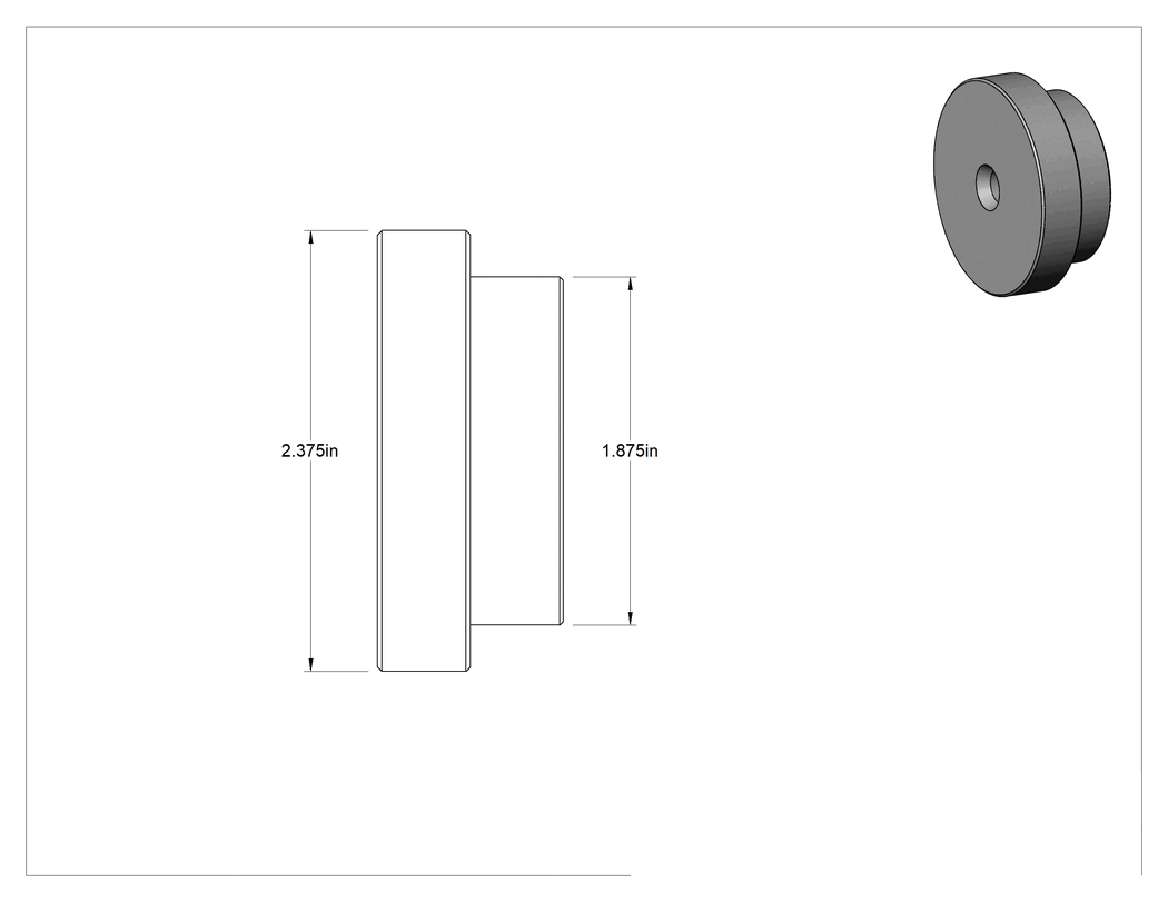 Teknik Çizim - 2-3/8" Çaplı Dişli ve Rulman Çekici Basamaklı Plaka Adaptörü