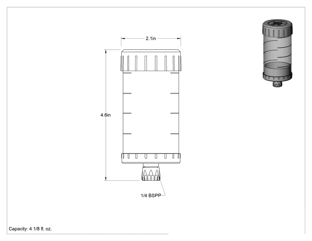 Teknik Çizim - 4-1/8 oz. Kapasiteli Ayarlanabilir Akışlı Gres Dağıtıcı