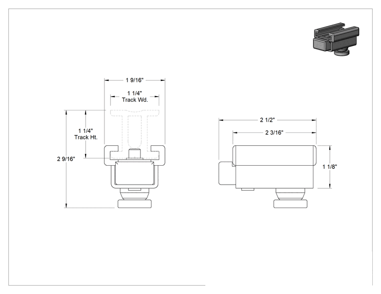 Teknik Çizim - 550 libre Kapasiteli Paslanma ve Aşınmaya Dayanıklı I-Kiriş Tekerlek Rayı İçin Uç Durdurucu
