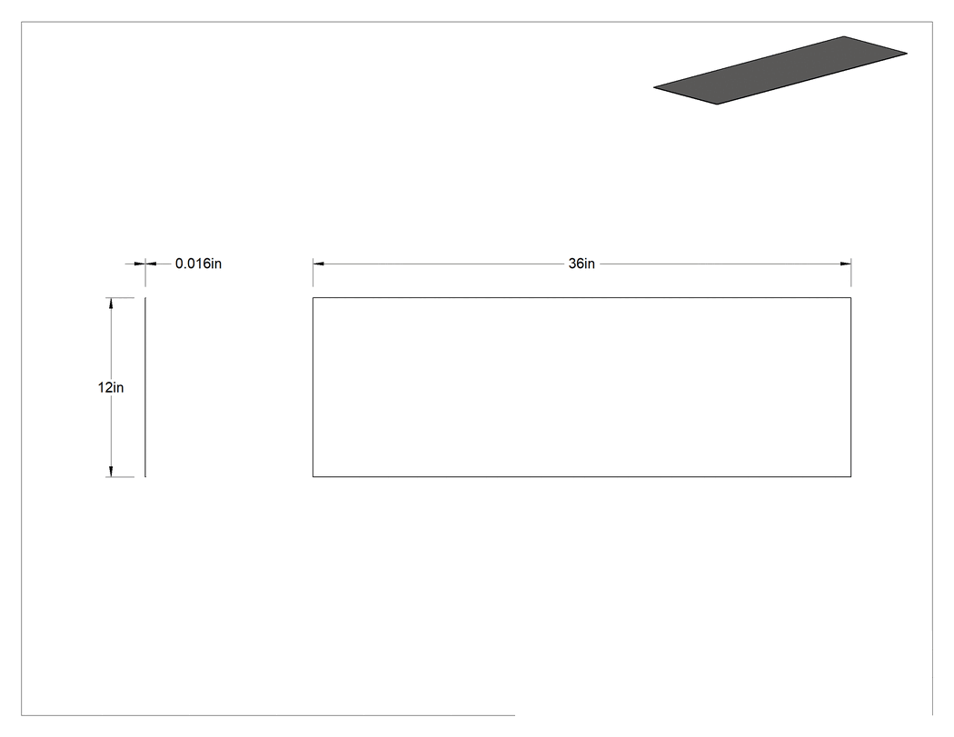 Teknik Çizim - Suya Dayanıklı Hafif Conta Malzemesi, Kağıt Elyaf/SBR, 1/64" Kalınlık, 12" x 36"