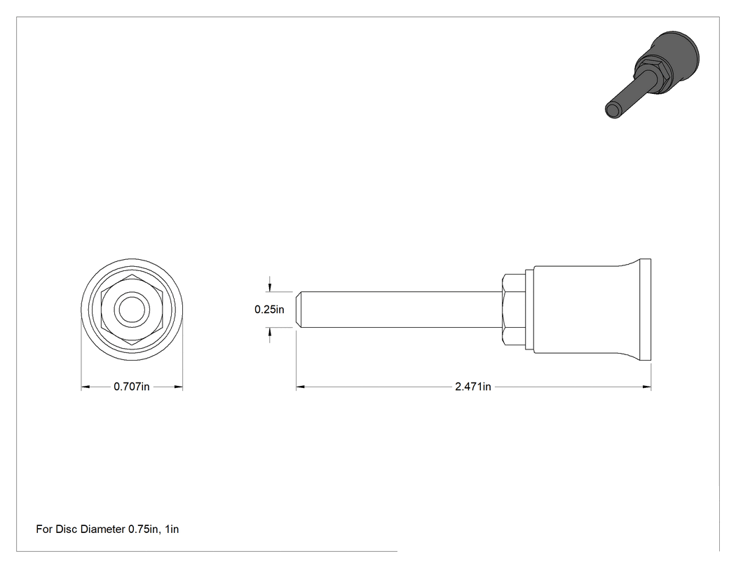 Teknik Çizim - 3/4" ve 1" Çaplı Hızlı Değiştirilebilir Zımpara Diski için Destek Pedi