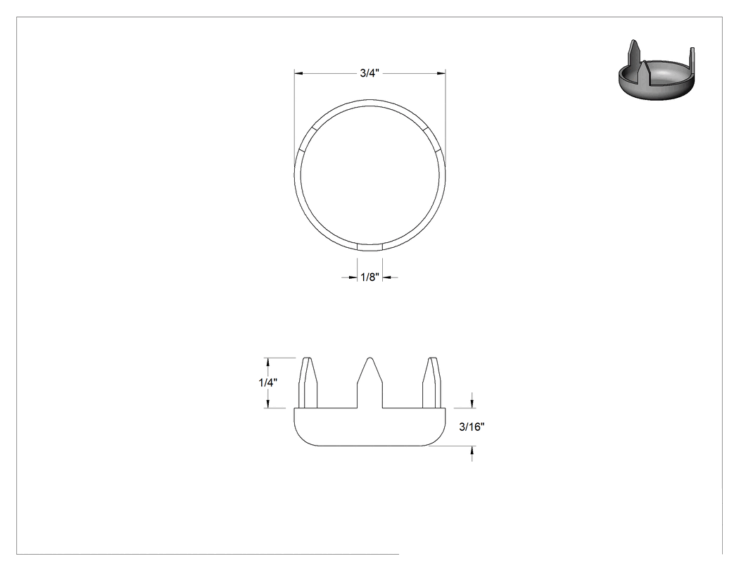 Teknik Çizim - Çekiçle Takılan Koruyucu Ayaklar, 3/4" Çaplı Çinko Kaplı Çelik Tabanlı