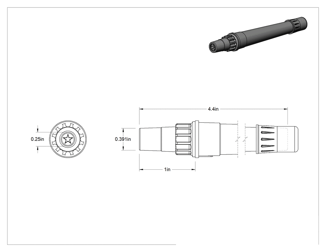 Teknik Çizim - Kontrol Lastik Damgası, Siyah Mürekkepli, Yıldız Sembolü, 1/4" Çap Baskı