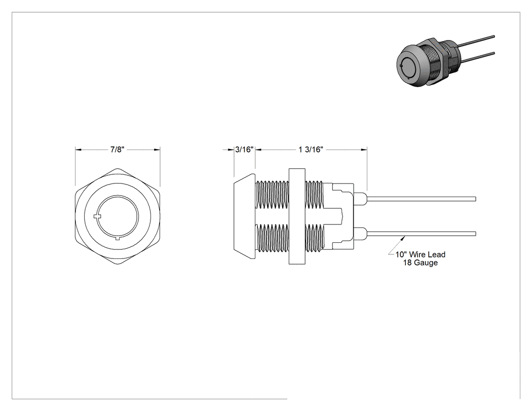 Teknik Çizim - 3/4" Panele Monte Anahtar, Yüksek Güvenlikli, Aynı Anahtarlı