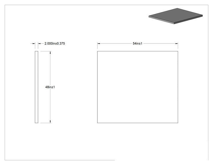Teknik Çizim - Süper Yastıklama Polietilen Köpük Levha, 48" x 54" x 2", Gri