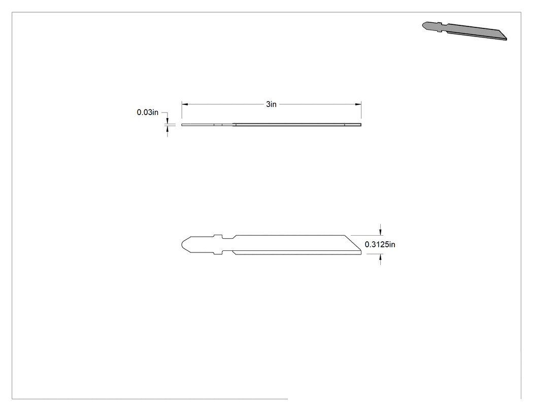 Teknik Çizim - Seramik ve Beton ve Tuğla için Bıçak, T-Şaftlı Dekupaj Testere, Kaba Kum, 3" Uzunluk x 5/16" Genişlik