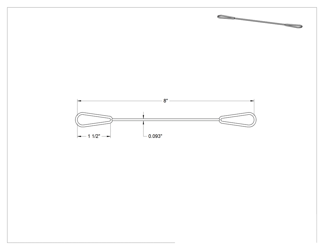 Teknik Çizim - Naylon İp - Kaldırma Amaçlı Değildir, Halkalı x Halkalı, 8" Uzunluk