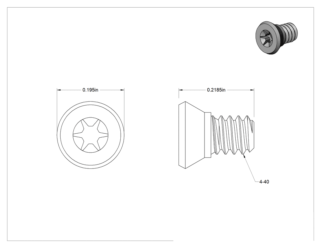 Teknik Çizim - Soğutma Suyu Deliği Bulunan Qsbi Karbür Uç Tutucu için QC21 Torx Vida