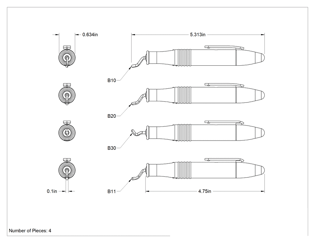 Teknik Çizim - Değiştirilebilir Bıçaklı Çapak Alma Sıyırıcı, 8 Parça Set, 4-3/4" Uzunluğunda Saplı