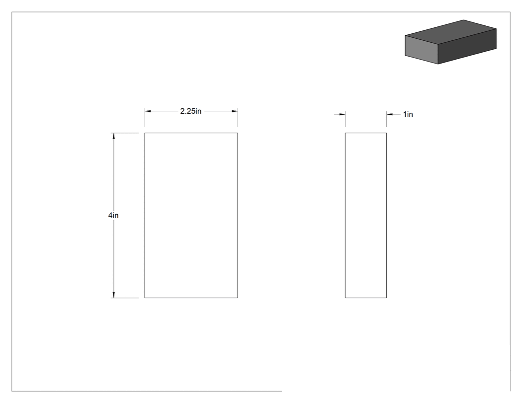 Teknik Çizim - Çapak Alma Pedleri ve Tuğlaları, 2-1/4" Genişlik x 4" Uzunluk