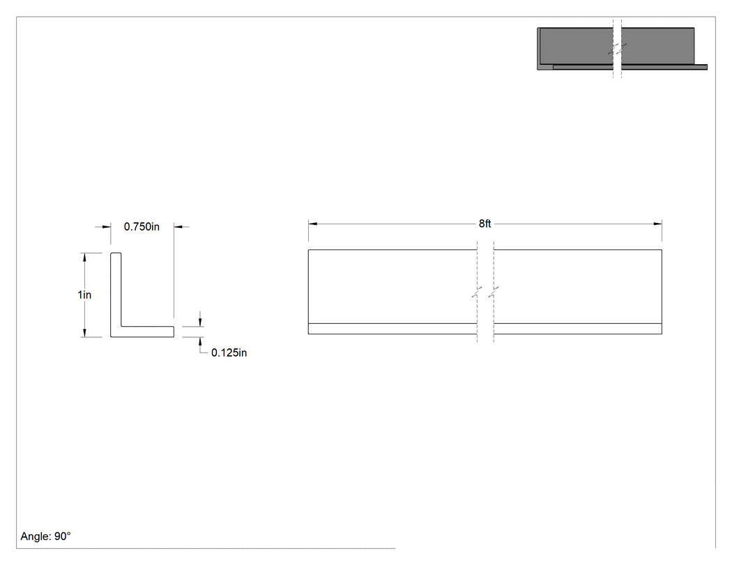 Teknik Çizim - Kauçuk Köşe Koruyucu, 1", 3/4" Genişlik, 8 Fit Uzunluk