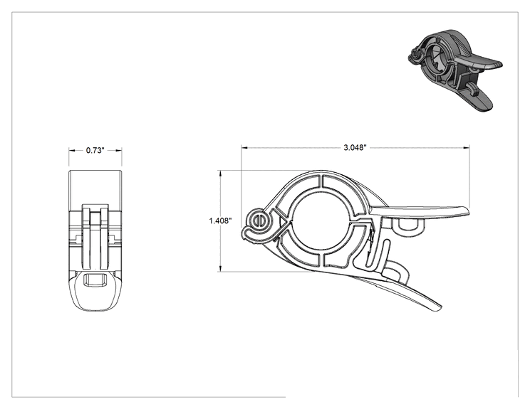 Teknik Çizim - 1/2" ve 3/4" Dış Çaplı Borular için Kelepçe Süt Ürünleri için Hızlı Kelepçe Bağlantı Parçası
