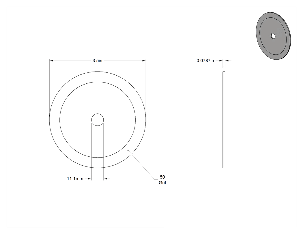 Teknik Çizim - RotoZip Spiral Testere, Seramik ve Fayans Kesme Diski, 3-1/2" Çap