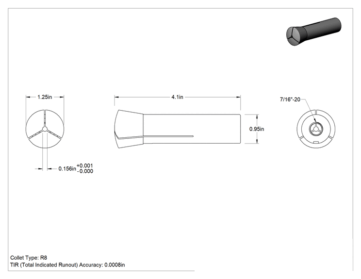 Teknik Çizim - R8 Pens, 0.0008" Tir Hassasiyeti, 5/32" Boyut