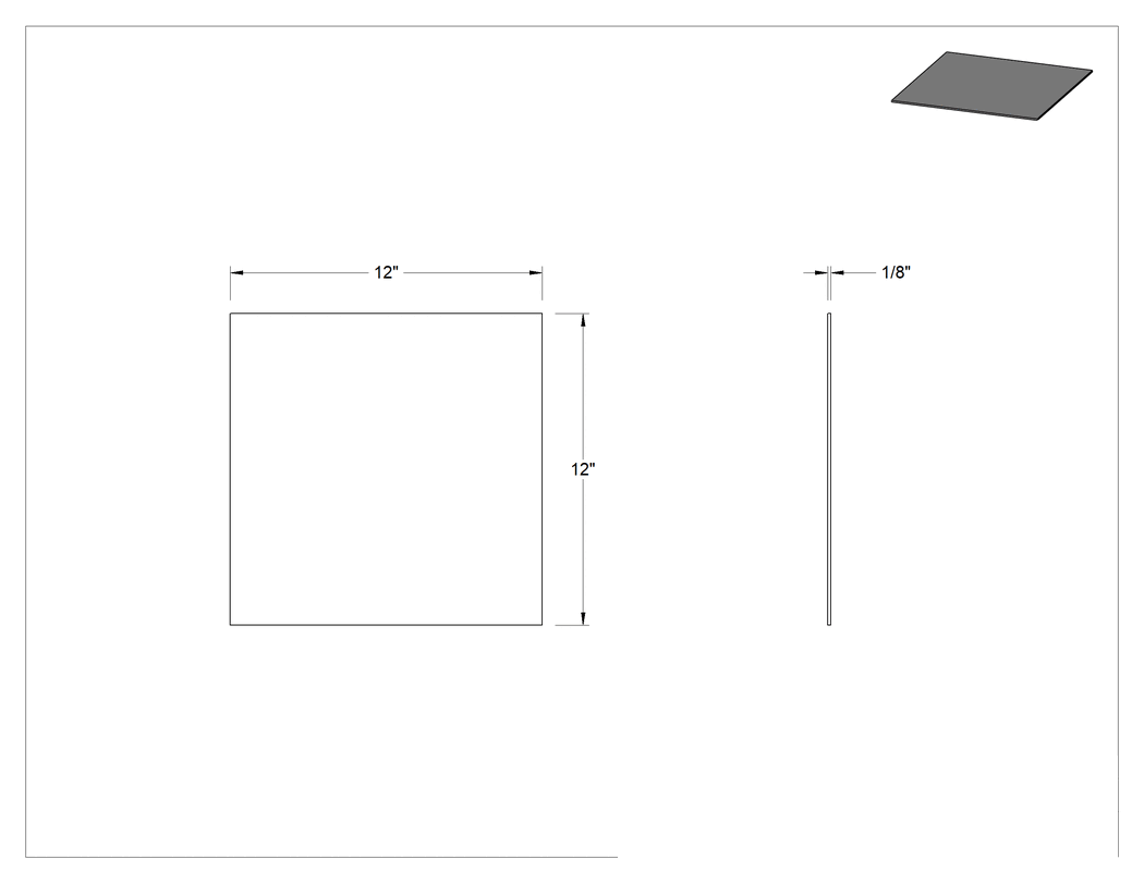 Teknik Çizim - Sert Keçe, 12" x 12", S2-20, 1/8" Kalınlık