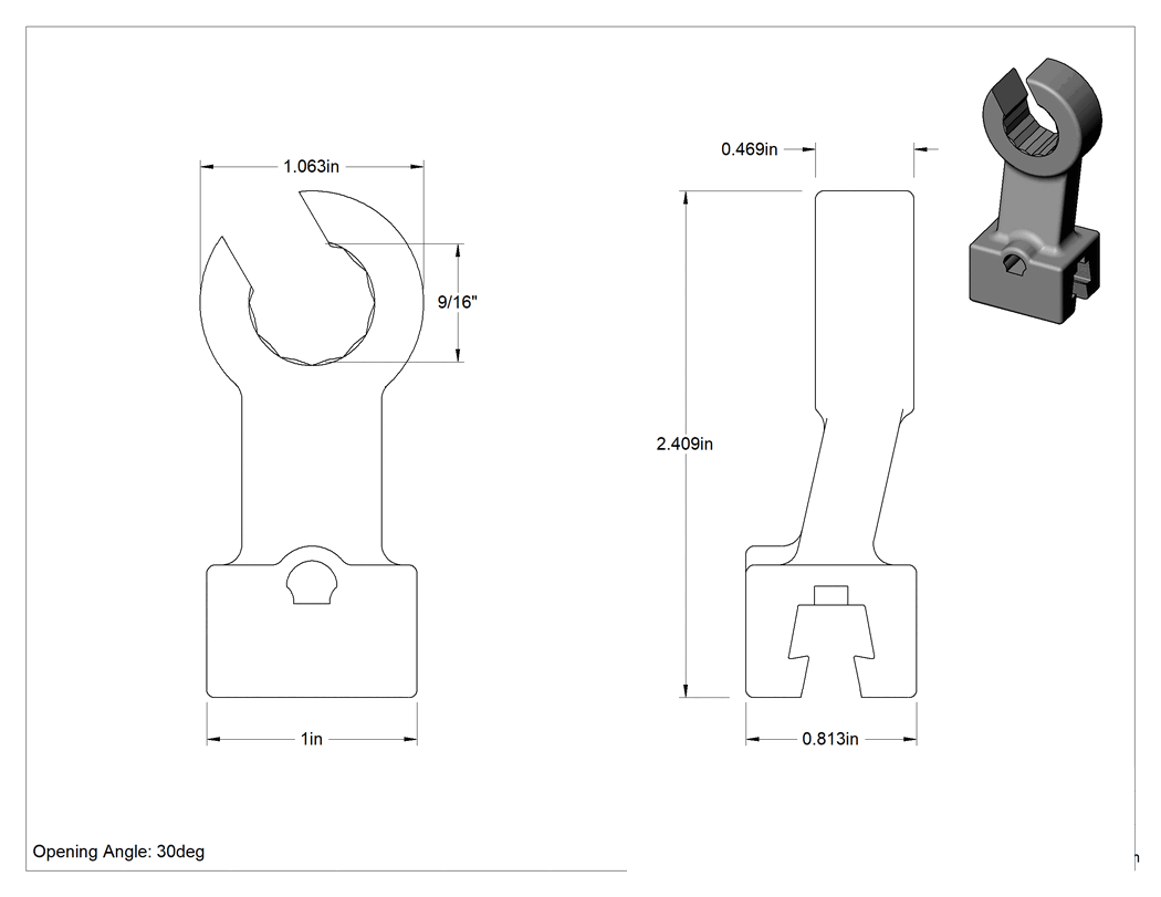 Teknik Çizim - 9/16" Boyut, 12 Uçlu Sure-Grip Açık Uçlu Başlık, Değiştirilebilir Başlıklı Tork Anahtarı için