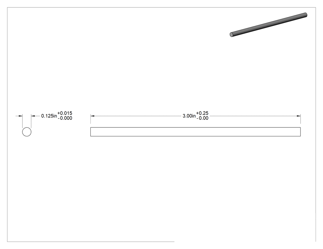 Teknik Çizim - Ekstra Yüksek Sıcaklık Cam-Mika Seramik, Kolay İşlenebilir, 1/8" Çaplı Çubuk, 3" Uzunluk