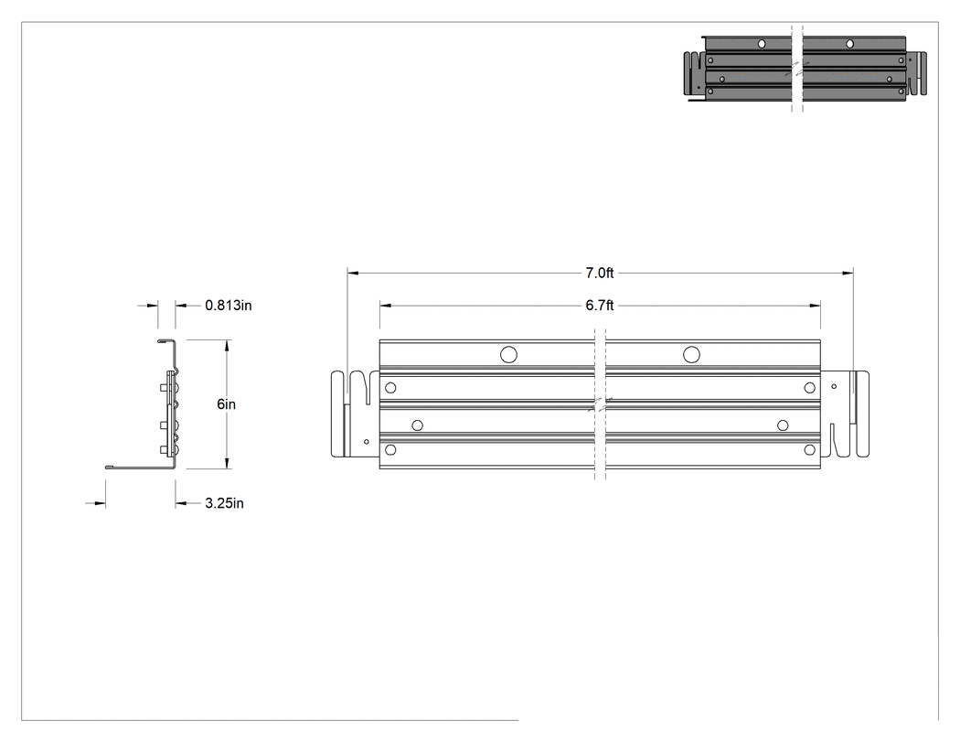 Teknik Çizim - 7 Fit Uzunluk x 6" Yükseklik İskele için Ayaklık