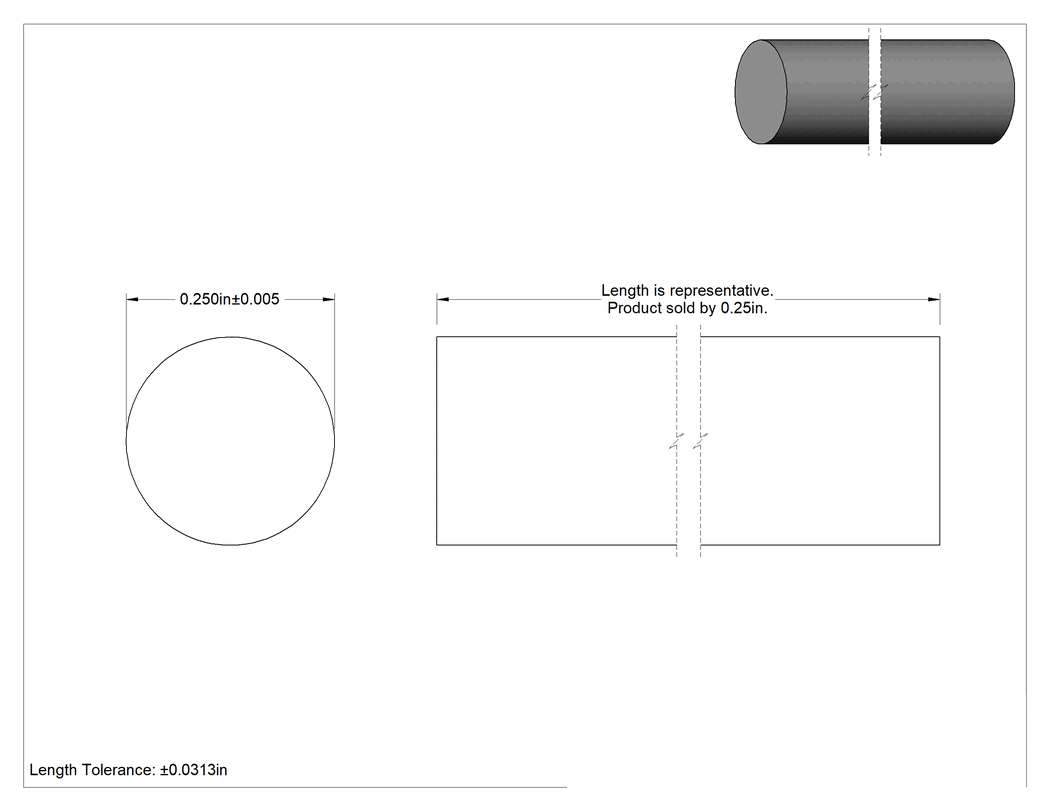 Teknik Çizim - Ekonomik Garolite CE Çubuk, 1/4" Çap