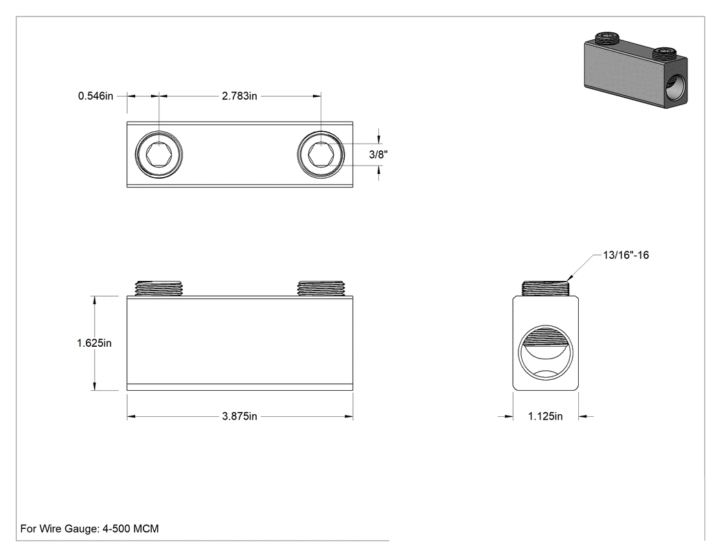 Teknik Çizim - Yalıtımsız Setskur Uç Ekleme, 4-500 MCM için