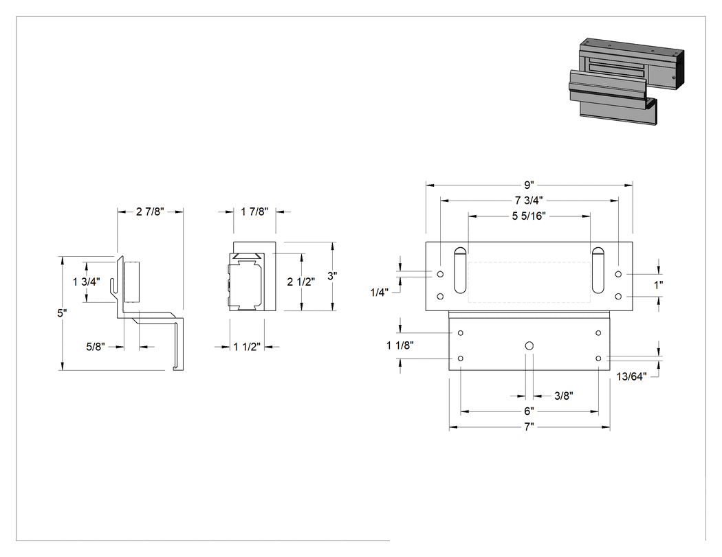 Teknik Çizim - Elektromanyetik Kapı Kilidi, Ofset Montaj, Schlage M420