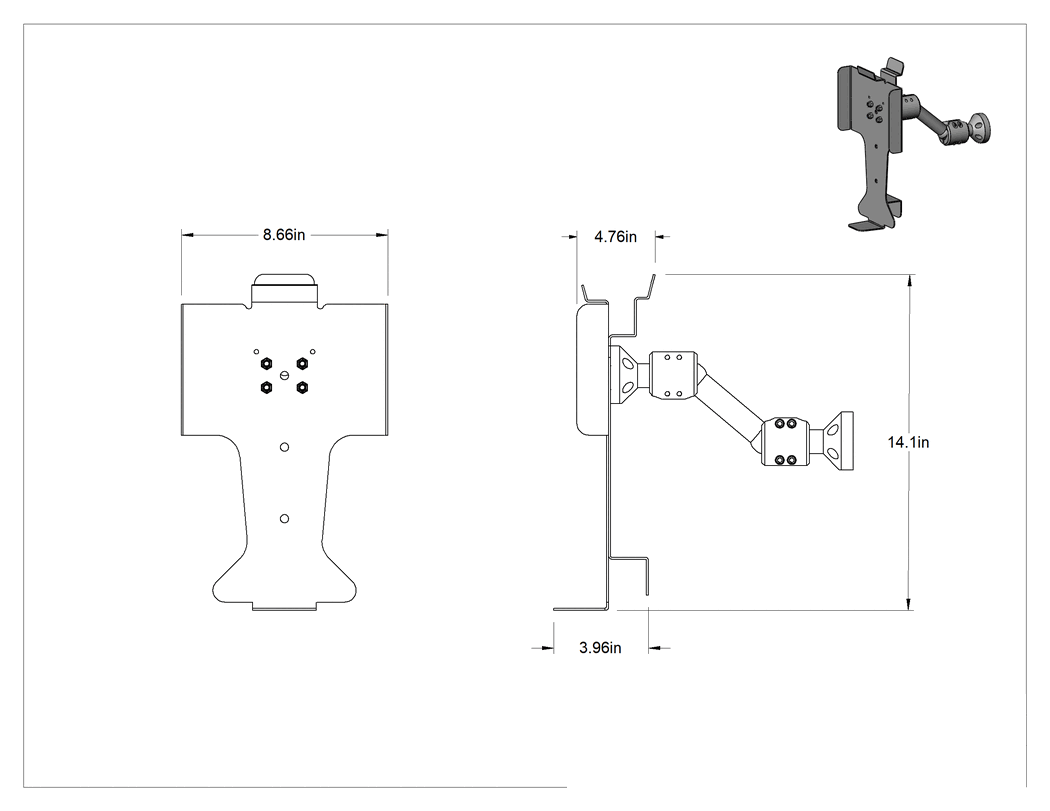 Teknik Çizim - 11.25" Uzunluğunda Kollu Robot Öğretim Kolye Tutacağı