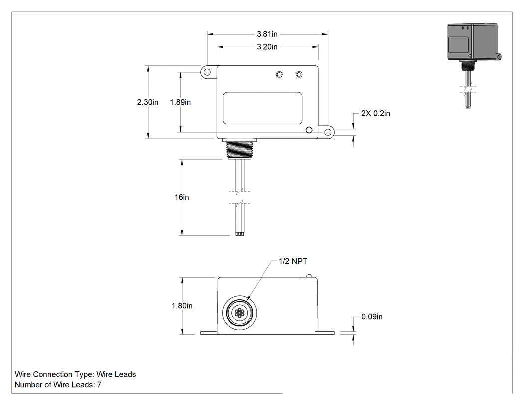 Teknik Çizim - Kablosuz Kapalı Röle, SPDT, 24 V AC/DC Giriş