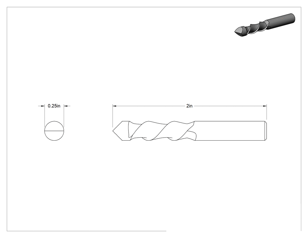 Teknik Çizim - Alçıpan için Spiral Testere Ucu, 1/4" Şaft Çapı