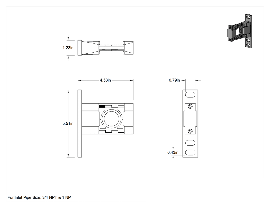 Teknik Çizim - SMC Modüler Basınçlı Hava FRL Birleştirici Kelepçesi, Montaj Braketli, 50 ve 60 Serisi için