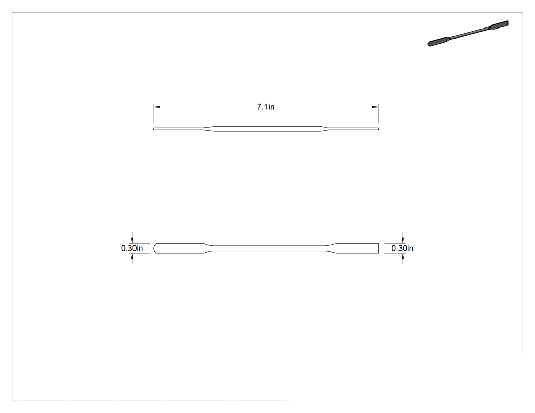 Teknik Çizim - Paslanmaz Çelik Laboratuvar Spatulası, Yuvarlak x Düz Uçlar, 7" Uzunluk