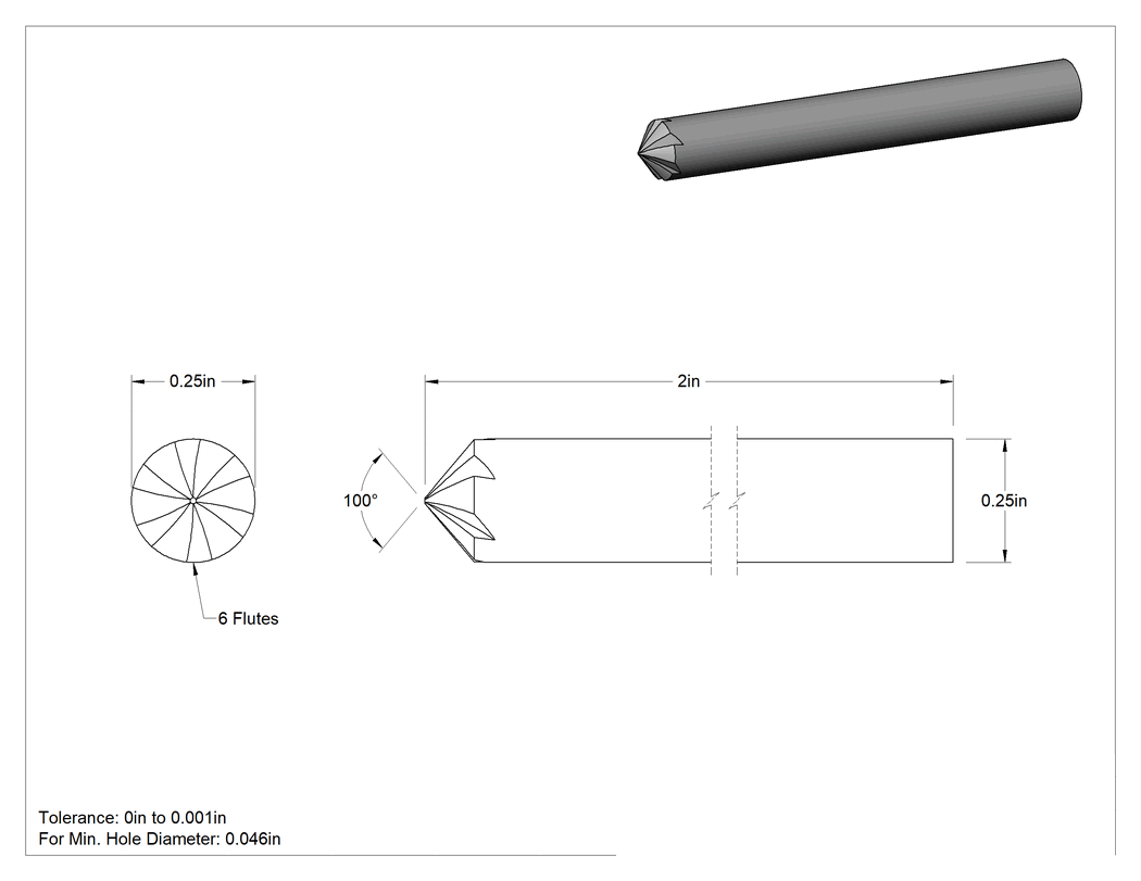 Teknik Çizim - Perçinler için Hassas Kesim Havşalar, Perçinler ve 0.046" Minimum Delik için